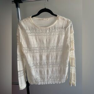 Hippie Laundry Cream Lace Long Sleeve Top